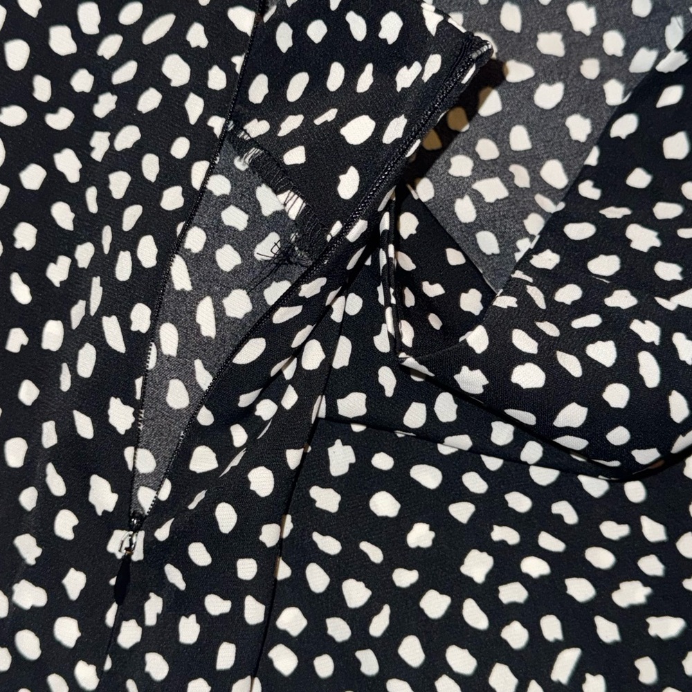 High Waisted Polka Dot Print Midi Length Skirt | Black & White | Size S | NWOT - Picture 4 of 6